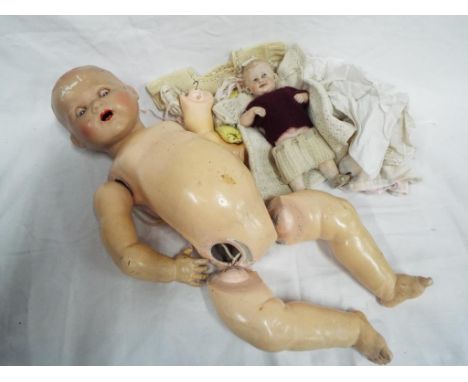 British National Doll composite Boy doll with sleeping eyes, open mouth, jointed arms and legs, approximately 60 cm tall [AF]