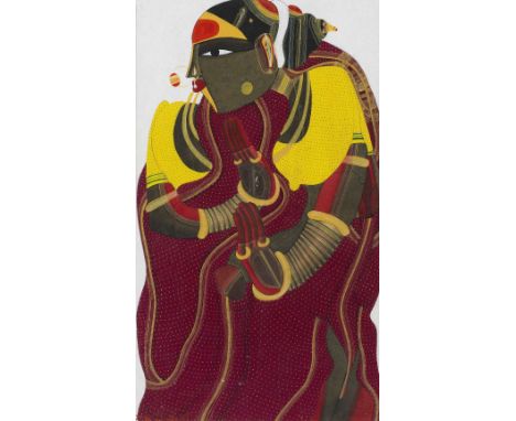 Thota Vaikuntam (Indian, B. 1942)Untitled signed and dated (indecipherable) in Telugu lower rightacrylic on canvas board, fra