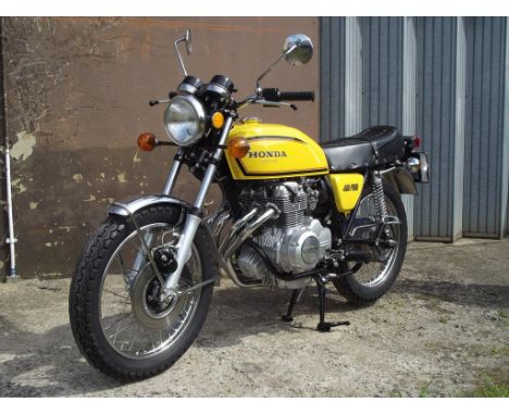 A 1977 Honda CB 400/Four, registration number YAW 134S, frame number CB400F2-1048810, engine number CB400FE1045894, yellow. H