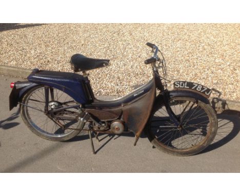 A 1971 Raleigh Runabout Deluxe, ***registration number SDL 787J (not SDL 787L)***, blue. This Raleigh has been in dry storage