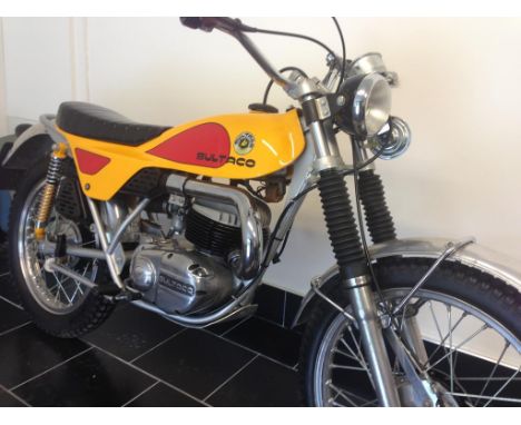 A 1974 Bultaco Lobito 175 Mk 7, unregistered, frame number TB 12800207, engine number TM128 00207, yellow/red. This particula