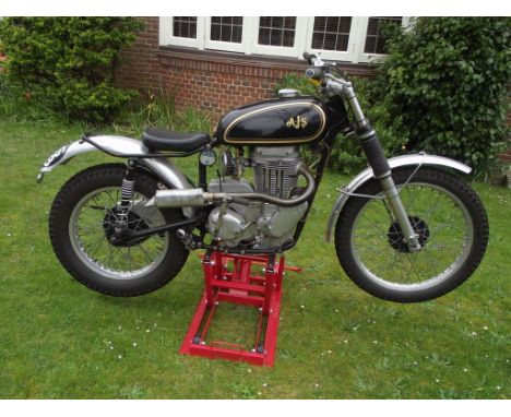 A 1959 AJS 16C twin shock trials, registration number WAS 388, engine number 16C2138, black. This particular AJS trials has f