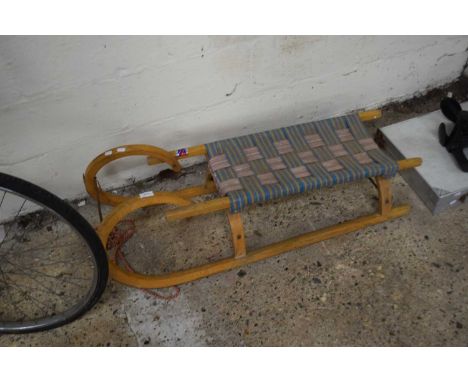 A wooden sledge