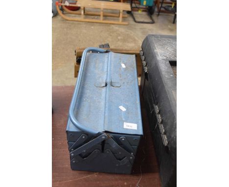 Cantilever toolbox including tools, drill bits, chisels etc
