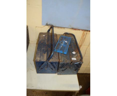 Two cantilever tool boxes including tools, tap and die set etc
