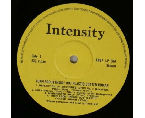 INTENSITY - TURN-ABOUT-INSIDE-OUT PLASTIC COATED HUMAN LP (EDEN LP 68). Extremely few on the ground underground Acid Folk/Psy