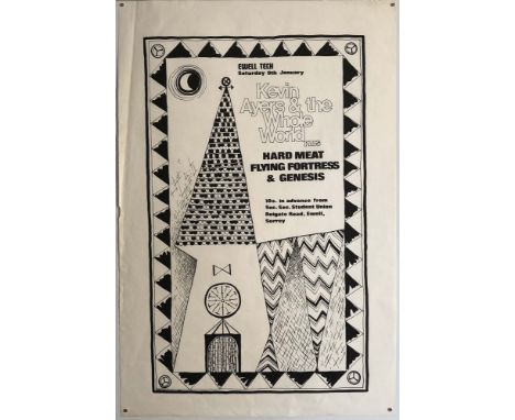 GENESIS AND QUEEN AT EWELL TECH POSTER. An original poster for a 9th Jan 1971 concert at Ewell Tech, Surrey. Listed on the li