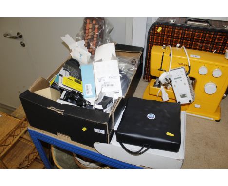 A quantity of various electrical items to include a Fantasy Colour portable speaker, a mobile network antenna extender, USB k