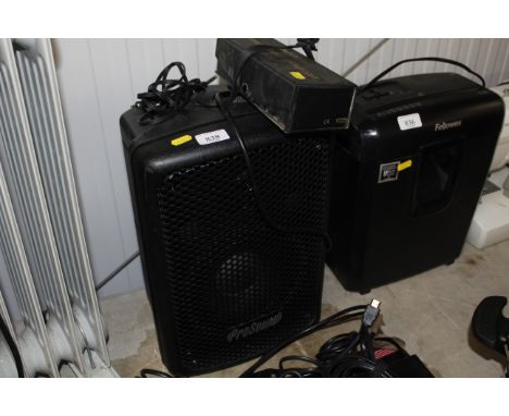 A Pro-Sound portable loud speaker with a stereo condenser microphone