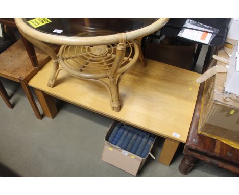 A light oak coffee table