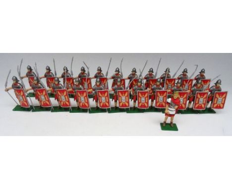 Blue Box Elite series Romans 58mm scale Legionaries with Julius Caesar (Condition Excellent, plastic pilae bent) (21)