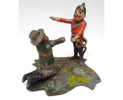 Heyde Caricature Vignette 60mm scale a Boer kneeling to a British Officer (possibly intended as Kitchener?) in supplication (