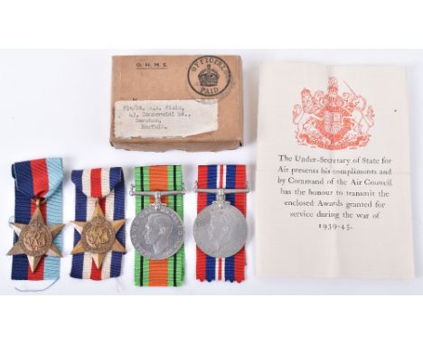 WW2 Campaign Medal Group Awarded to Flight Lieutenant K A Field Royal Air Force, group consists of 1939-45 star, France &amp;