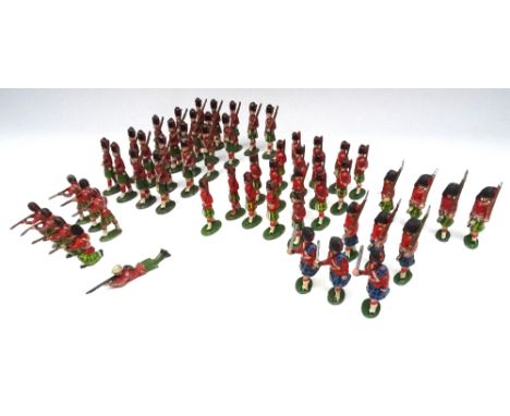 Wend-Al aluminium Highlanders twenty-one Black Watch FIRST VERSION, larger figure, eight assorted firing, seventeen Gordons S