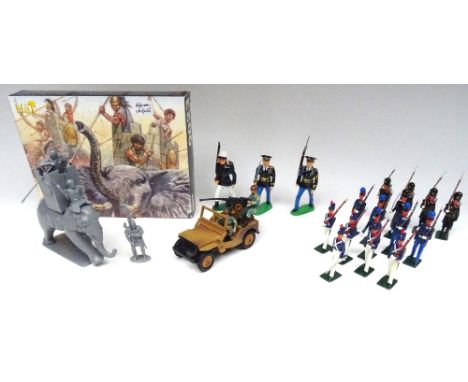 Replica Belgian Grenadiers  Uruguayan Cadets and Argentine Cadets with Officers, a Britains late series Jeep with crew, HAT 1