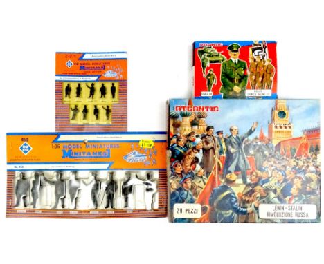 Plastic Personality Figures Atlantic sets 11009 Lenin-Stalin and 9008 HO scale Hitler and Brownshirts in original boxes (Cond