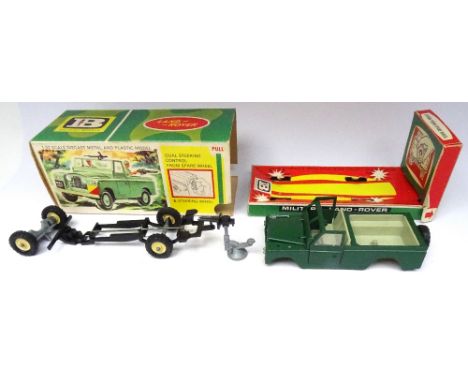 Britains set 9777, Long Wheelbase Military Land Rover in original box (Very Good, crew and some parts missing, windscreen ben