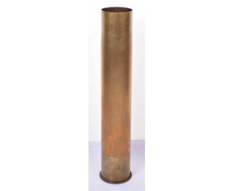 Imperial German Naval Shell, large brass shell case with markings to the underside for the German naval forces. Remains in go