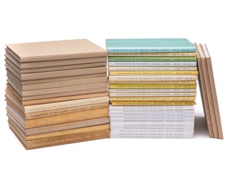 Transactions of The Oriental Ceramic Society: vol.34 1962/63 [1]; vols.36-41 1964/66 to 1975/77 [6]; vols.42-66 1978/79-2001/