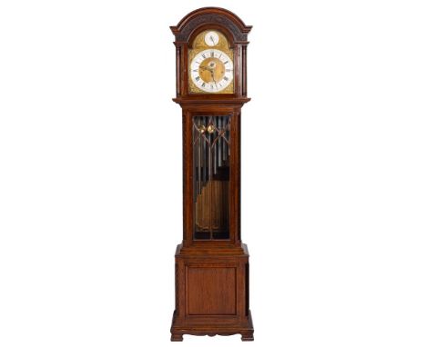 E.W. Payne, Bromley, a Victorian chiming longcase clock: the eight-day duration movement having three brass-bound weights, a 