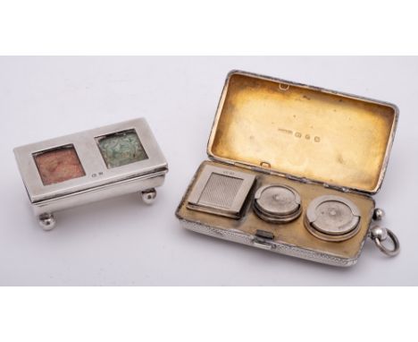 A Victorian silver combination stamp and coin holder, maker Cornelius Saunders &amp; Frank Shepherd, Birmingham, 1896: of rec