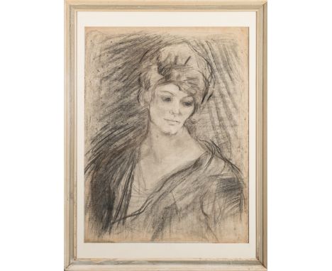 Albert De Bellroche [1864-1944]-Portrait of a lady, head and shoulders,:-inscribed and numbered 288 bottom leftpencil drawing
