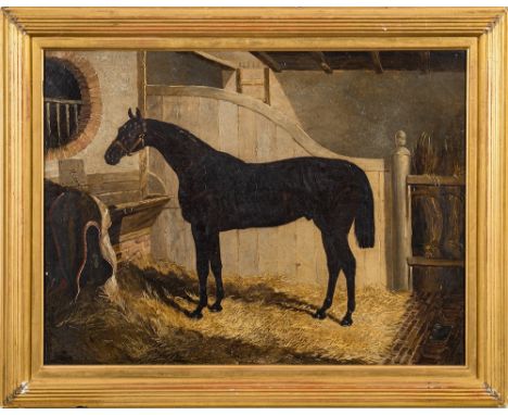 Attributed to John Frederick Herring [1795-1865]-Nutwith in a stable interior; a Companion horse portrait,:-two, the former s