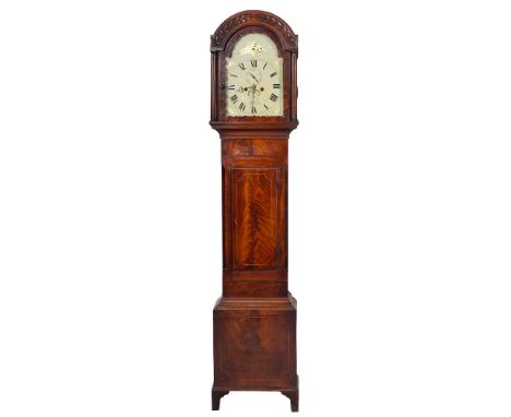 John Farr, Bristol, a mahogany longcase clock: the eight-day duration movement striking the hours on a bell with the twelve-i