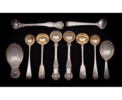 A George III silver old English caddy spoon, maker William Sumner I, London, 1803: with shell shaped bowl, 9cm long, together