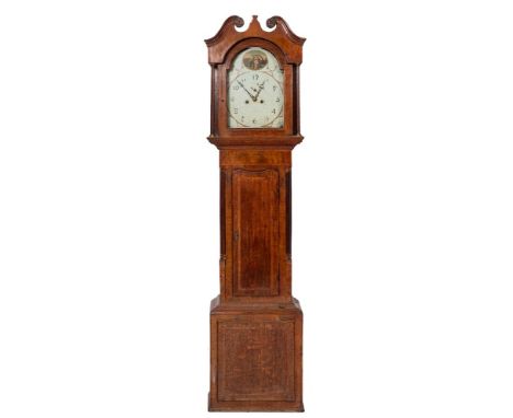 Farrer, Pontefract, a mahogany and oak longcase clock: the eight-day duration movement striking the hours on a bell and havin