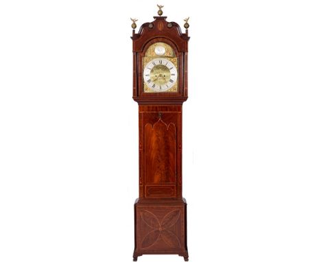 Robert Bullock, Halesworth, a mahogany longcase clock: the eight-day duration movement striking the hours on a bell with the 