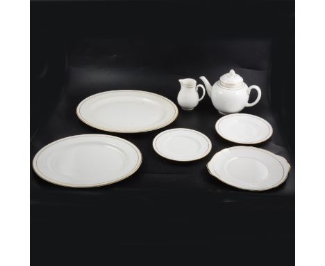 A Royal Worcester 'Contessa' pattern bone china part dinner and tea service, comprising plates, bowls, meat platters, gravy b