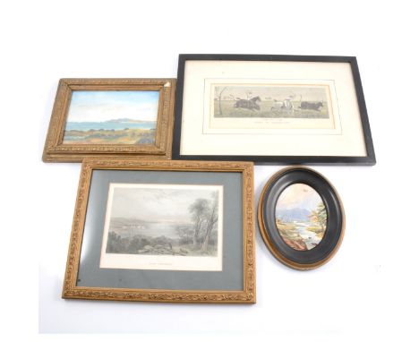 After JS Prout / A Willmore, Port Stephens, steel engraving, later hand-coloured, 11.5cm x 18cm; Margaret Cruickshank, Mount 