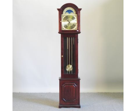 A reproduction longcase clock, 180cm high