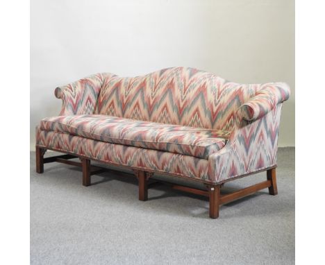 A Georgian style zig-zag upholstered sofa, 190cm