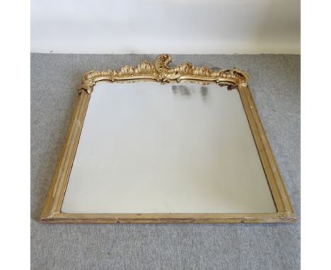 A Victorian gilt framed over mantel mirror, 152 x 116cm