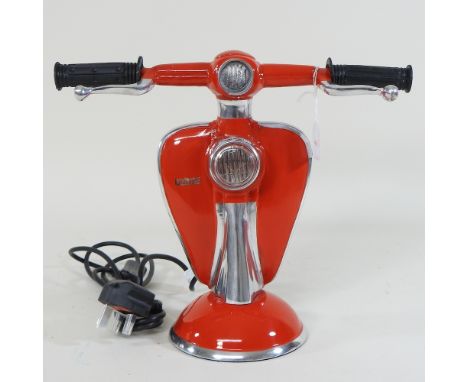 A table lamp, in the shape of a vespa, 28cm high 