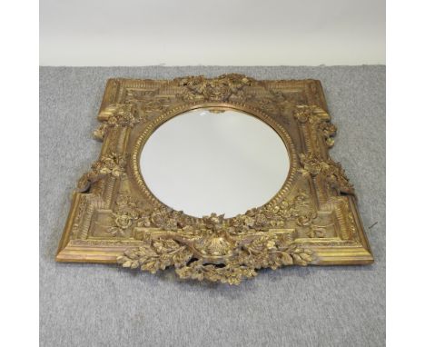 A large gilt over mantel mirror, 140 x 103cm