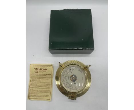 Boxed Nauticalia Brass Saloon Barometer. 