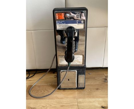 American Quadrum Teleco Push Button Pay Phone. 
Height 54cm x Width 20cm. 