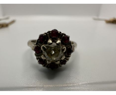 18ct Gold 0.33ct Diamond and Ruby Ring. 