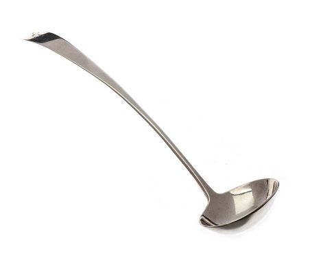 PROVINCIAL SILVER SAUCE LADLE. CIRCA 1800.POSSIBLY ABERDEEN.MAKER WILLIAM JAMISON.LENGTH: 6½ INCHES.IN GOOD CONDITION. 