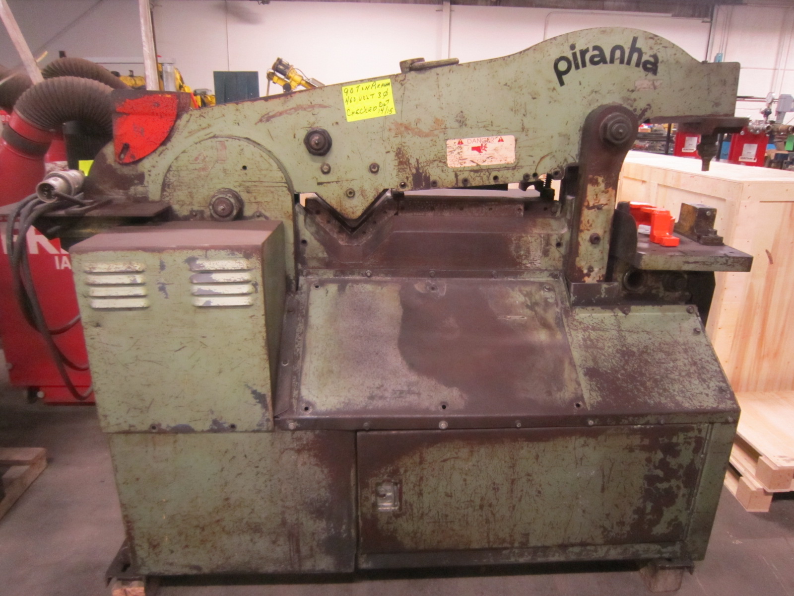 Piranha P90 Hydraulic Ironworker 90 ton capacity with tooling (dies