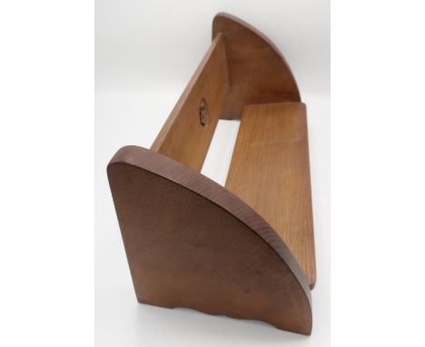 Yorkshire Oak - an oak book trough, the back carved with a Yorkshire Rose W43cm D19cm H 20cm 