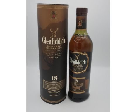 Glenfiddich Single Malt Scotch Whisky, 18 Years old, Married in Small Batches, 70cl 40%vol, 1btl in carton with leaflet 