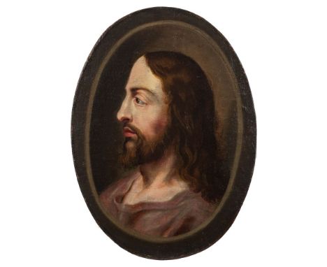 Follower of Peter Paul Rubens  (Flemish, 1577-1640 )Head of Christoil on canvas laid to panel46 x 33cmThis portrait of Christ