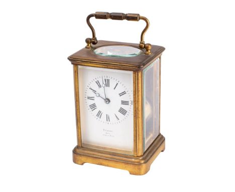 Duverdrey & Bloquel, a French carriage clock the eight-day duration movement having a platform lever escapement and striking 