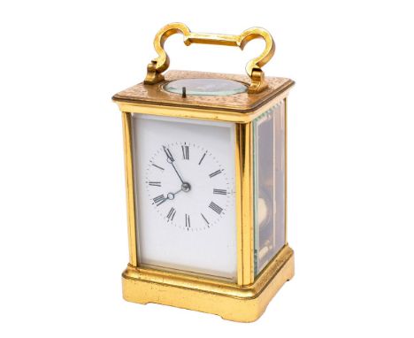 Duverdrey & Bloquel, a  Victorian repeating carriage clock the eight-day duration movement having a platform lever escapement