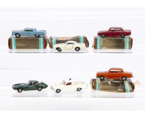 Lone Star Roadmaster Impy Super Cars, 18 Ford Corsair, 19 Volvo 1800 S, 12 Chrysler Imperial, 11 Gran Tourismo Coupe, in orig
