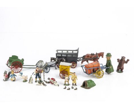 A selection of slightly uncommon lead models comprising Timpo Beatrix Potter set of 4 figures,  Barrett &amp; Sons rabbits wi